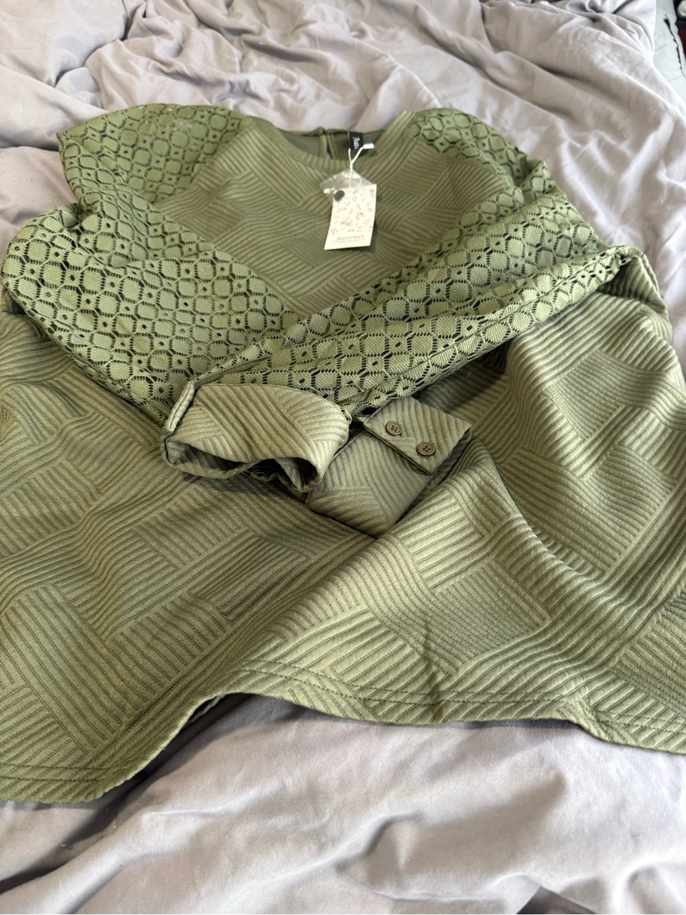 Automet Olive Green Ribbed Knit Top - Picture 5 of 6